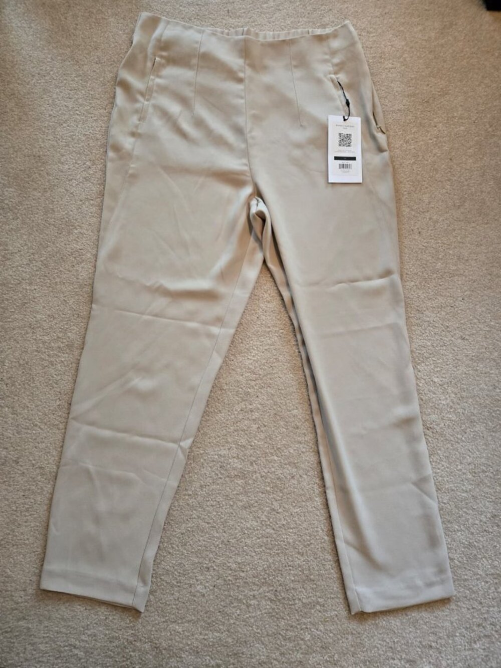 Ministry of Supply Women's Swift Satin Pant Size 12. Beige